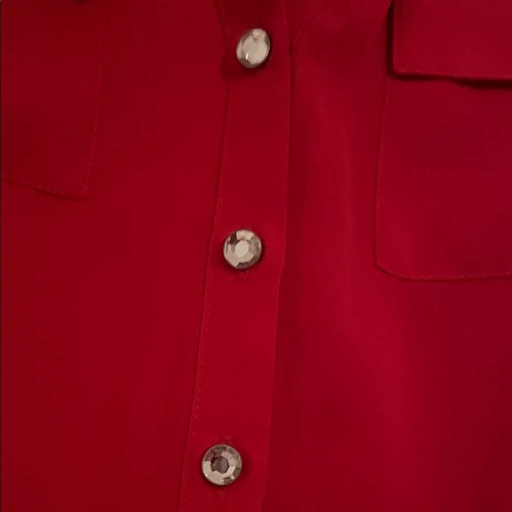 Nygard Vibrant Red Women's Button-Down Shirt (733) - Picture 3 of 4